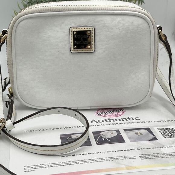 Dooney & Bourke Authenticated Sawyer White Saffiano Leather Crossbody Bag - Picture 14 of 14